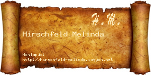 Hirschfeld Melinda névjegykártya